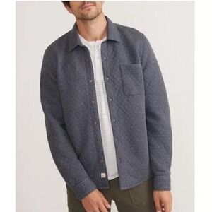 Marine Layer | NEW Corbet Quilted Overshirt Navy Heather‎ / Oatmeal Size 2XL